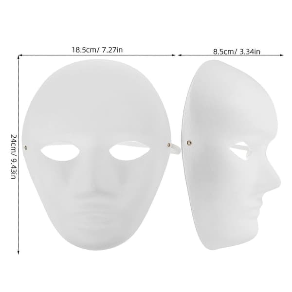Halloweenmasker DIY-papirmasker hvide 4-delt sæt til festdekoration[DB]
