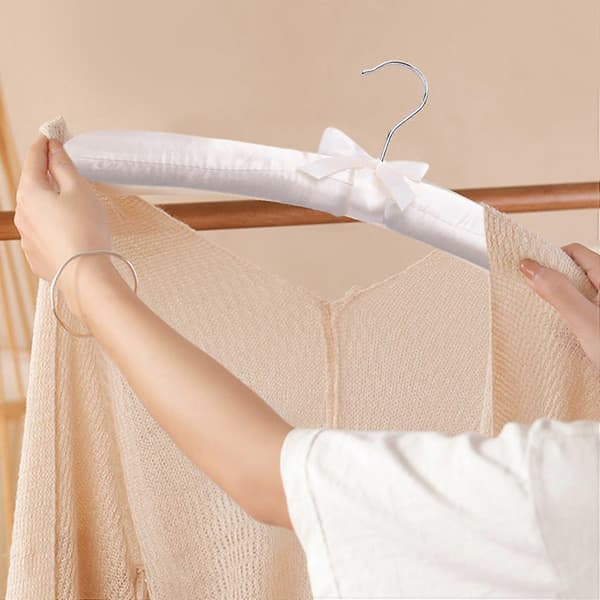 Satin Padded Hangers for Delicate Wedding Dresses Silk Hangers with Rust-Proof Swivel Chrome Hook
