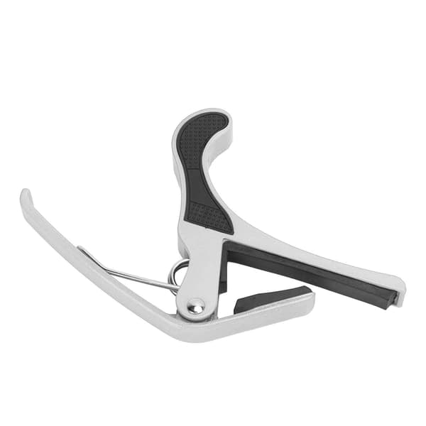 Guitar Capo Alloy Quick Release Electric Guitar Capo Set with 2pcs Guitar Picks for Banjo Mandolin Silver