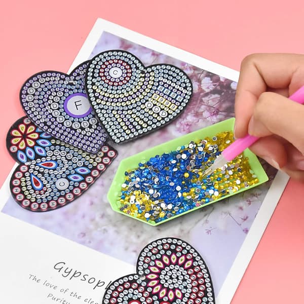 Diamantmaleri Kit, DIY Nøglering Rhinestone Maleri, Doubl DXGHC