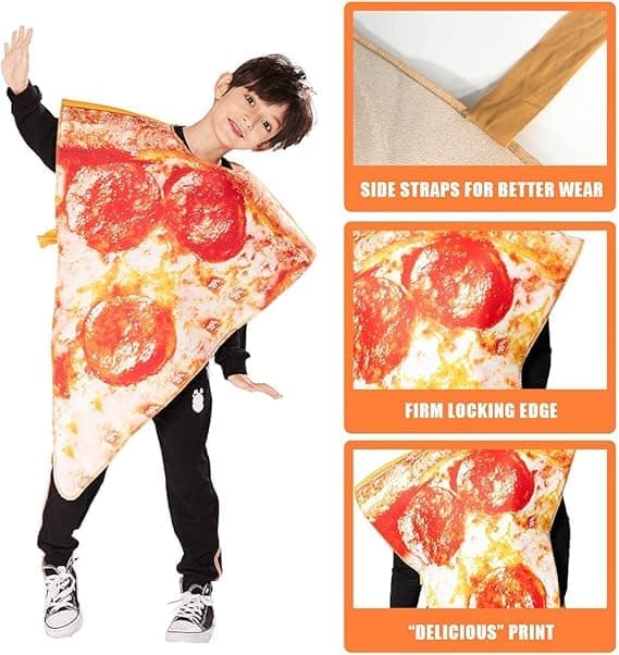 Barn Pizza Bit Halloween Kostym, Rolig Mat Kostym för Barn, Cosplay