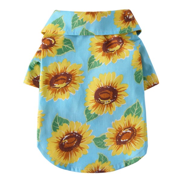 Hundeklæder til kæledyr Forår Sommer Daisy Print Skjorte XL 12-16 pund