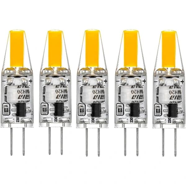 G4 LED 220V 2W 2700K Warm White 200LM, Silicone Bulbs Replace Traditional 20W Halogen Lamps, 5-Pack