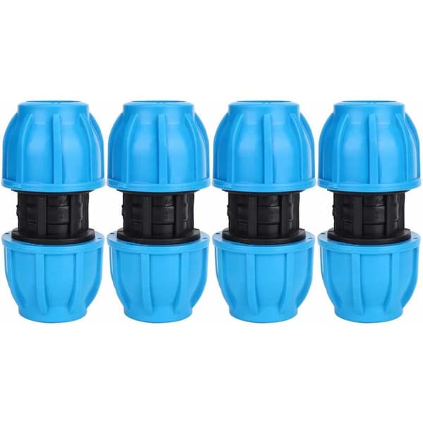 4 stk 25 mm til 25 mm PE lige vandrørsfittings PVC PE PPR rørforbindelsestilbehør