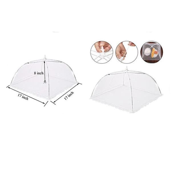 Flugnät, set med 6 matöverdrag, hopfällbart lock, perfekt flugskydd för mat, frukt, picknick, grill