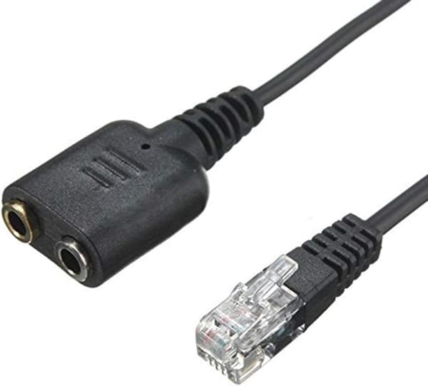 Han til 2 x 3,5 mm Hun Jack Hovedtelefoner Telefon Mikrofon Lydsplitter Adapter Kabel til Fastnettelefon