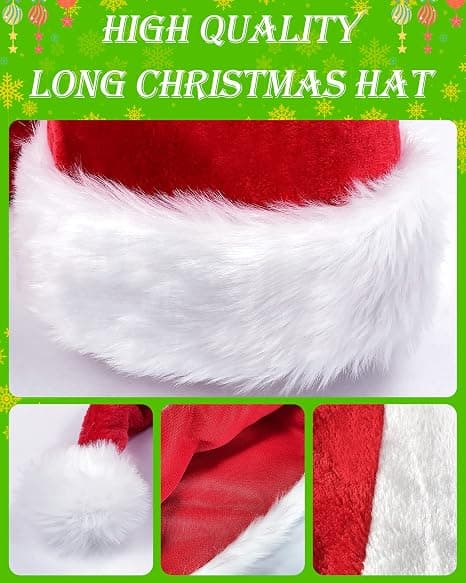 Jultomte Elf Hat Candy Holiday Tema Fest Hat Röd och Vit Jul Dekoration Hat Lång Stil