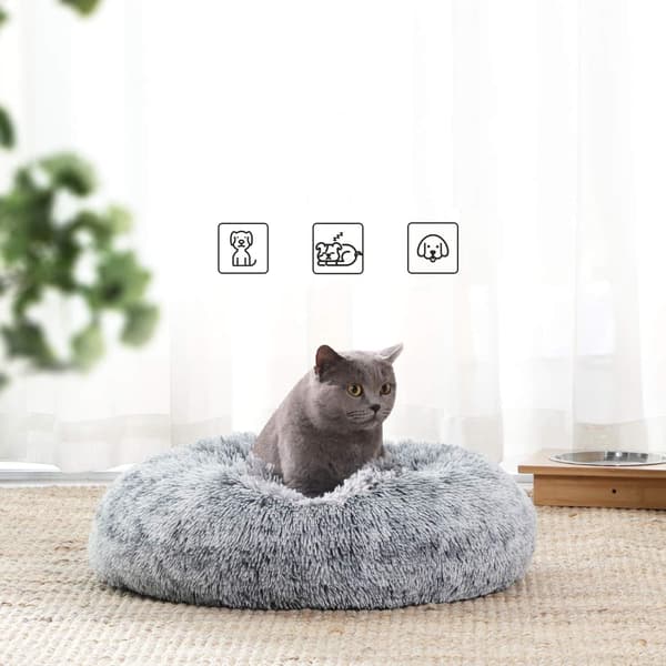 Dog Bed, Round Donut-shaped Bed, Sofa, Removable and Washable Cen