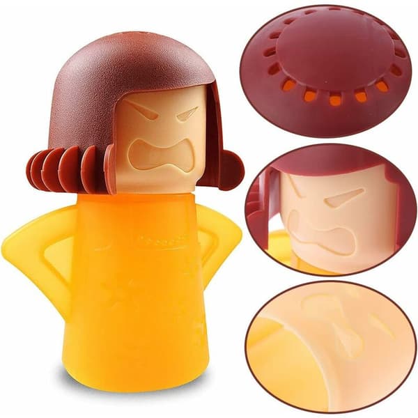 Angry Mama Steam Cleaner - Microwave Cleaner Suitable for Kitchen, Refrigerator, Yellow, 1 pc-