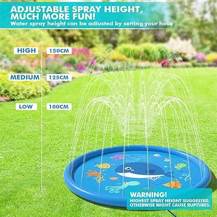 Vattenspraymatta för barn 170 cm PVC Vattenstänk Spraymatta Lek