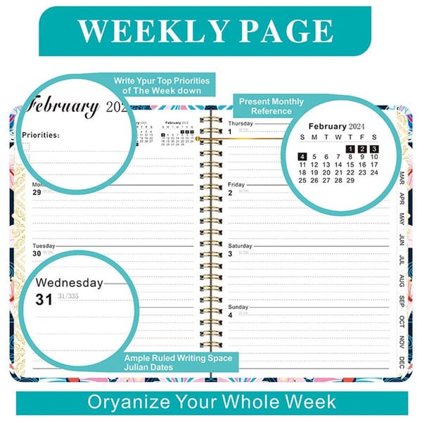 2024 Calendar - 2024 Weekly Planner, 2024 Daily Planner, Flexible So style4 KLB