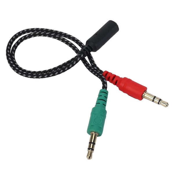 Ph Splitter til computer, Hovedtelefonadapter til PC og mikrofon, 3.5mm hun til 3.5mm