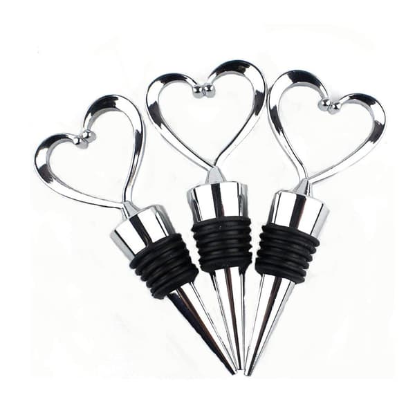 Heart-shaped red wine stopper in zinc alloy