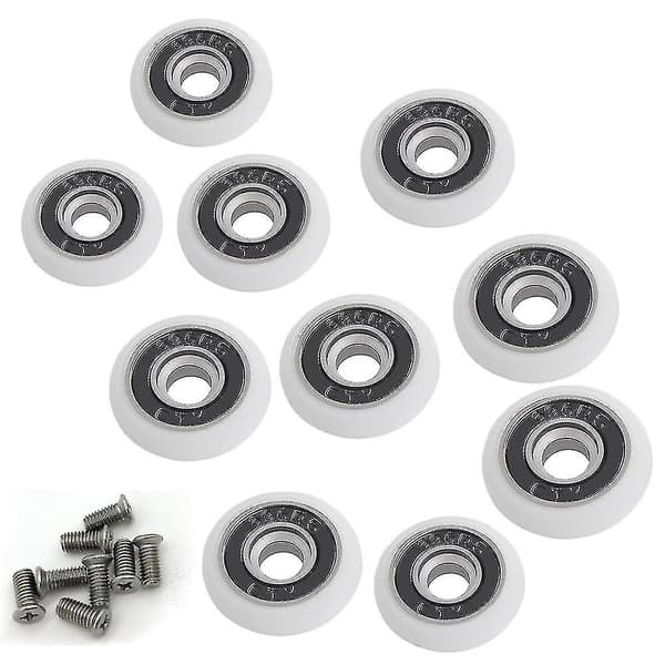 Sett med 8 erstatningshjul for dusjdører, 19 mm diameter - XS8 -