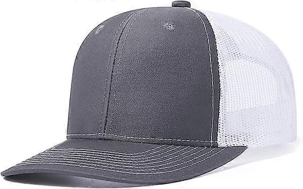 Baseballcaps Dame Herre Enkel Baseballcaps Rutete Baseballcaps Myk Bomull for Løping Trening (kullgrå hvit)