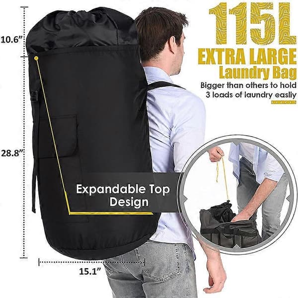 Backpack Laundry Bag, Laundry Bag, Extra Large Heavy Duty Laundry Bag, Portable Laundry Bag with Straps, Durable Laundry Bag Backpack for College