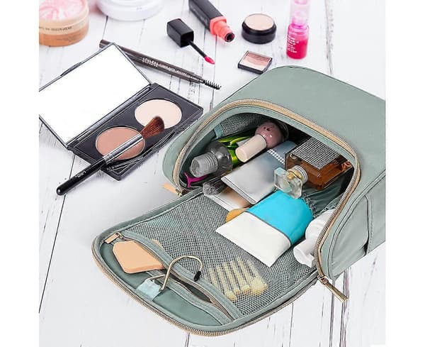 Makeupväska Resekosmetikväska Handhållen Necessär Organizer för Kvinnor - Mintgrön