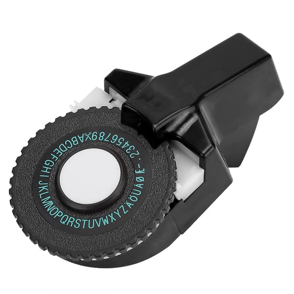 Mini Manuel Tape Maskine Dekorativ Farvet ABS 3D Prægetape 9mm til Håndbog Sort