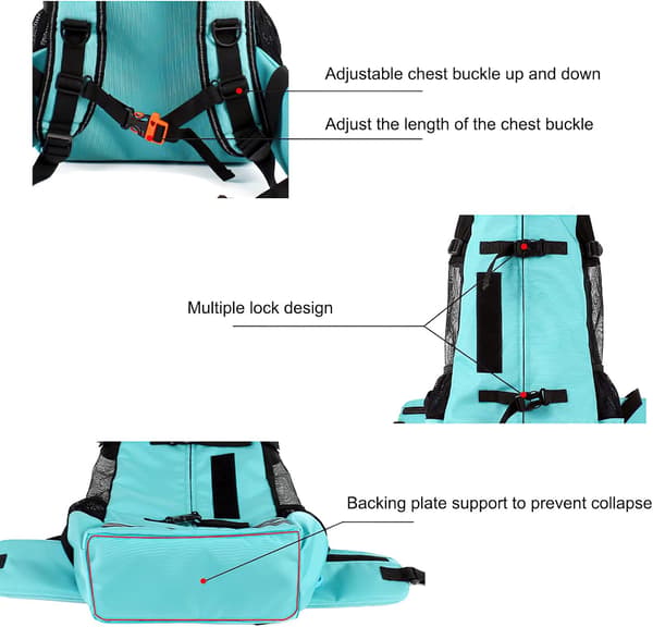 Dog Backpack, Adjustable Dog Backpack for Small and Medium Dogs, Pet Backpack for Outdoor Walking Hiking Climbing Travel (M, Black)