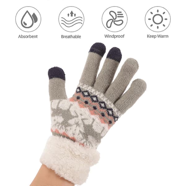 Dame Termiske Hansker Jule Jacquard Full Finger 1 Par