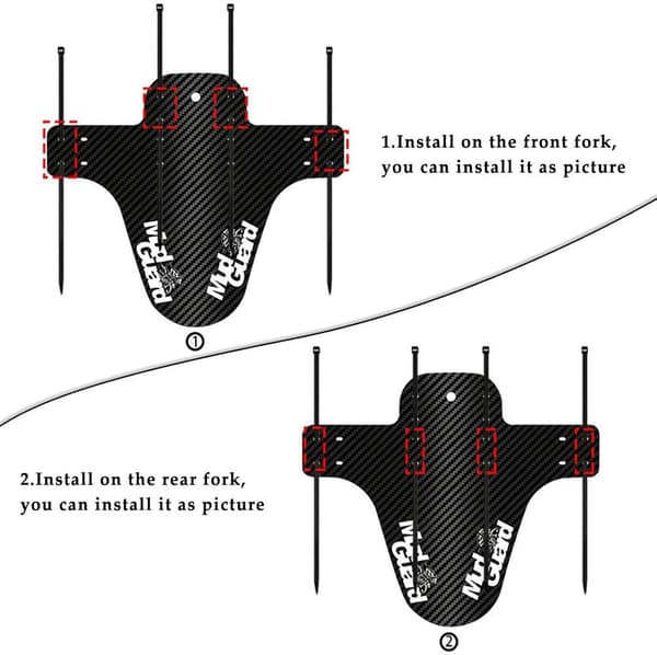 Two-piece carbon fiber fender, compatible with front and rear wheels