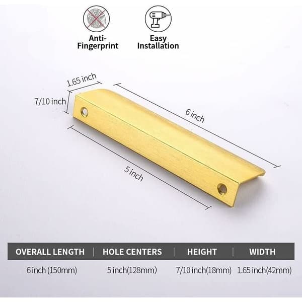 Näkymätön huonekalukahva kaappi kulta 128mm 10kpl