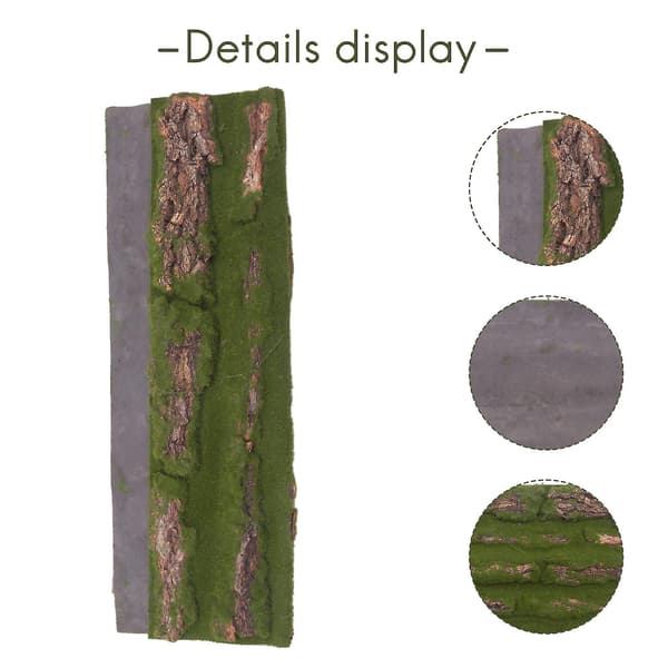 Artificial Bark Decoration Real Dried Pine Bark With Artificial Moss For DIY Festival Home Pair