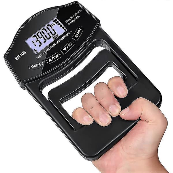 Grip Strength Tester, 180 kg Digital Hand Dynamometer Grip Strength Meter USB LCD Screen Hand