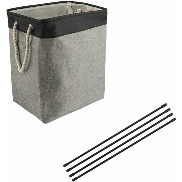 Cotton Foldable Laundry Basket Large Storage Waterproof Dirty Clothes Hamper with Support Rod Laundry Hamper