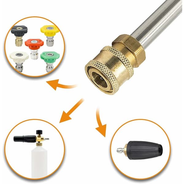 Högtryckstvättadapter, 1/4\" snabbkoppling, högtryckstvättkopplingar, pistol och högtryckstvättadapter, kompatibel med Nilfisk gammal typ
