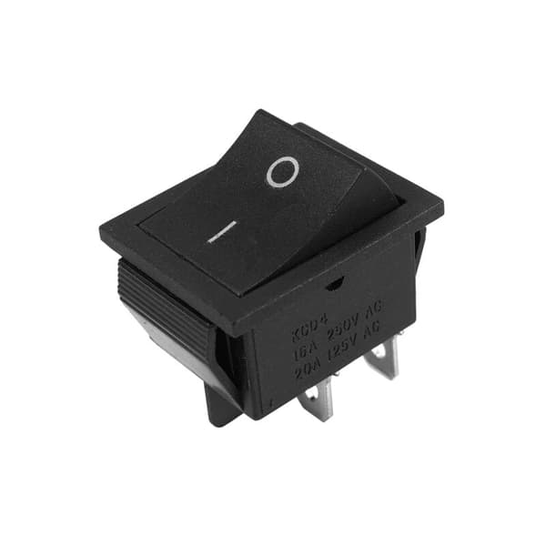 28x21mm AC 250V 16A 4-pin I/O 2-posisjons DPST vippebryter