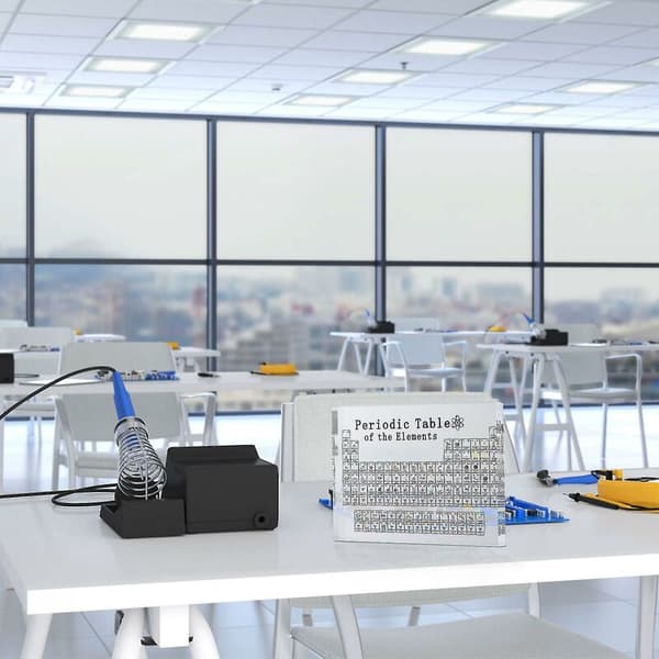Periodisk system med element, akryl bordsskjermpynt