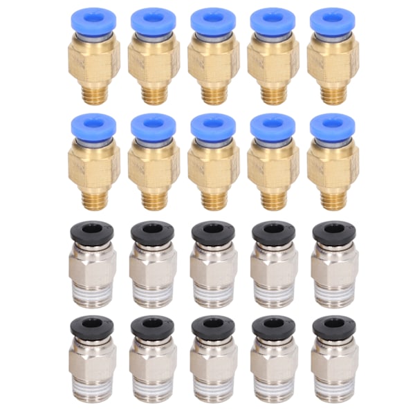 20-delars pneumatisk koppling PC4-M6 PC4-10-set för 3D-skrivare, för Creality Ender 3