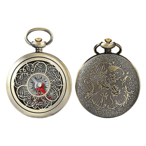 Vintage Brons Kompass Fickur Design Utomhus Vandring Navigat