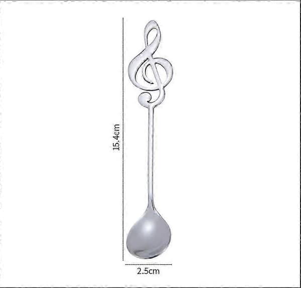 4-delt dekorativt spatelsæt til hjemmet med musiknode-design til dessertservering