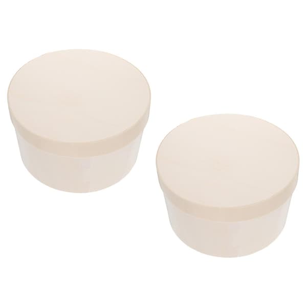 Cheesecake Box 2 pcs Light Brown Poplar Wood Portable Cake Box with Romantic Atmosphere for Storage