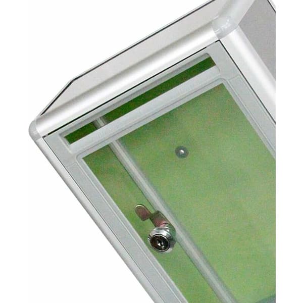Small Transparent Wall-Mounted Mailbox with Lock in Acrylic and Aluminum