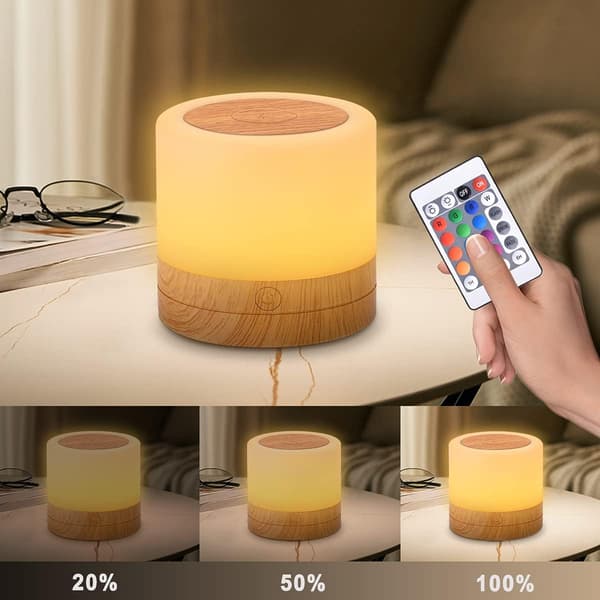 Dæmpbar LED-sengelampe med touchfunktion, natlampe med timer, RGB-farve