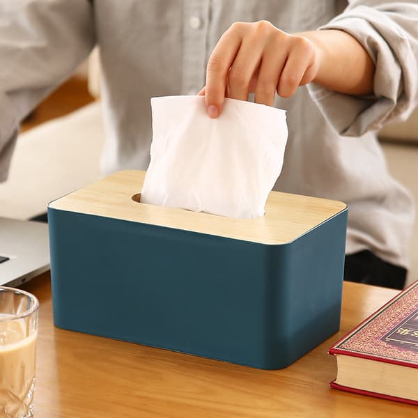 Bambus servietbeholder 20,5 cm blå