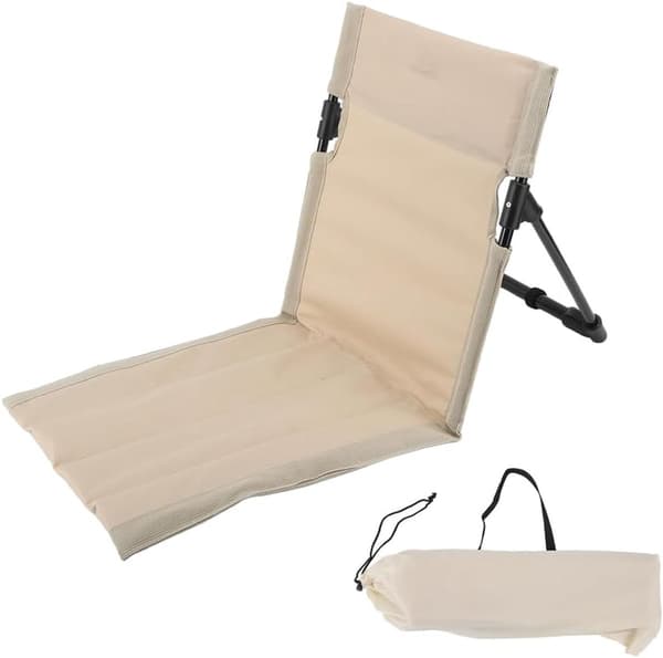 Foldable Beach Chair - Portable, Aluminum Frame, 600D Oxford - with Carry Bag - 68*39*40 cm - White