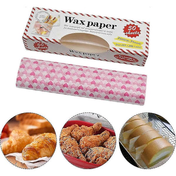 [LCS] 50 ark bivaxpapper för mat, återanvändbart smörgås- och brödpapper, miljövänlig vaxduk för matlagning
