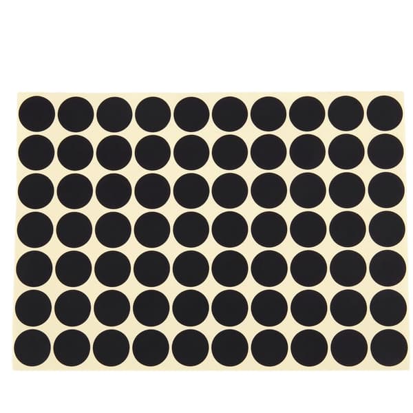 Mustat 19 mm pyöreät ympyrät kooditarrat itseliimautuvat tarrat