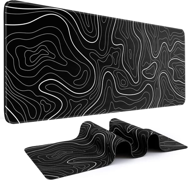 Stor musemåtte Tastaturunderlag 31,5 x 11,8 tommer Topografisk Musemåtte