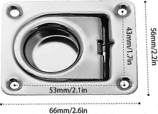 4 stk. innfelte surringsøyer D-ringer anker, innfelte D-ringer i rustfritt stål med 16 skruer for båter, tilhengere, lastebiler, gulvfeste