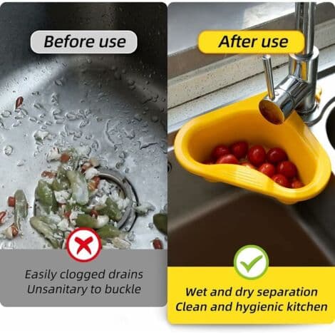 Swan-shaped Kitchen Drain Basket - Multifunctional Hanging Triangular Drain Basket, Easy to Disassemble