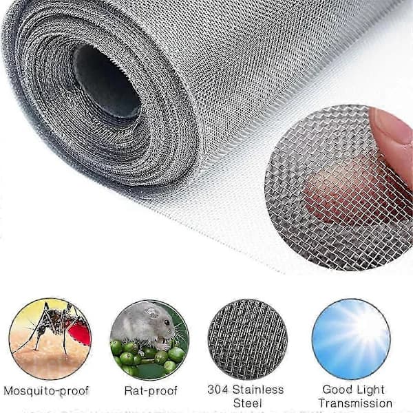Filter Screen Sheet Stainless Steel Mesh Cover Wire Mesh Roll 30x120cm Woven Mesh 30 Mesh Wire Mesh Sheet