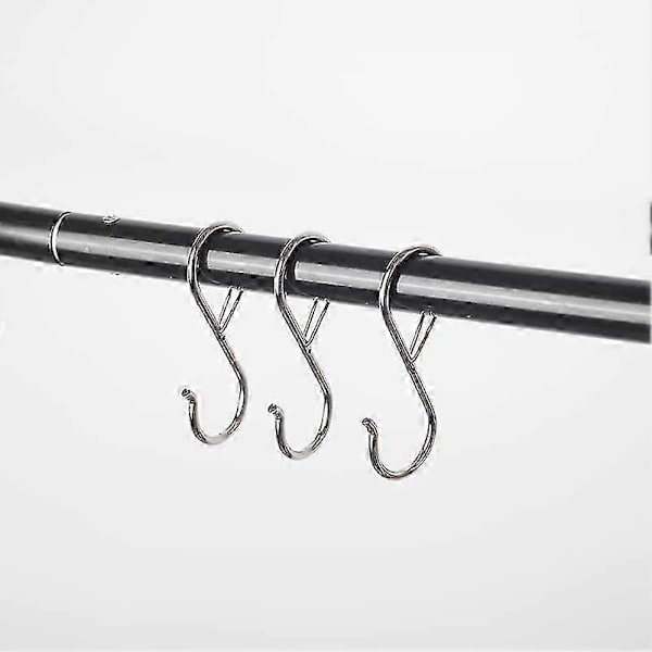 8-pack S-hook hanger, S-hook for hanging shelf, silver S-hook