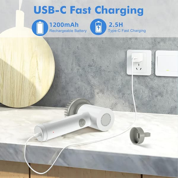 Sähköinen puhdistusharja, johdoton käsipesuri, USB-ladattava