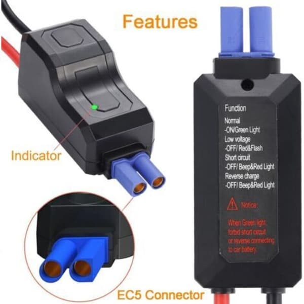 Bærbar Smart Bilstartkabel med Alligatorklemmer til 12V Startmotor