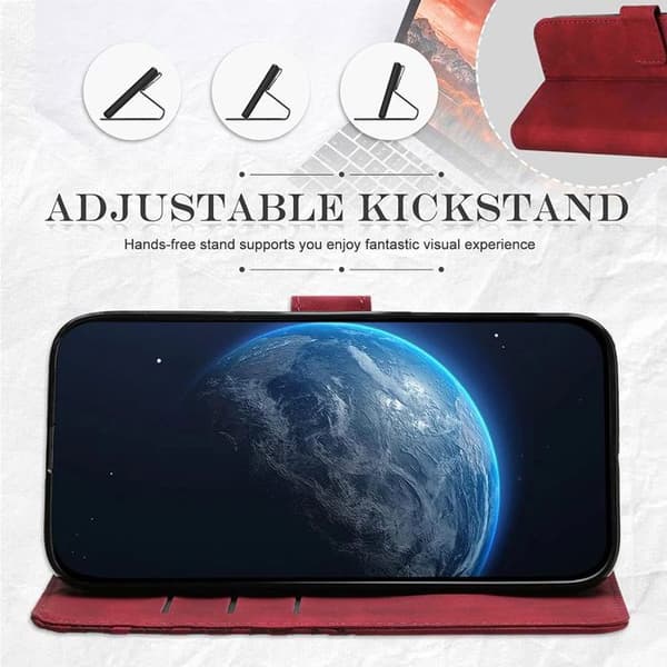 Booling Etui til Samsung Galaxy A17 5G/4G - Rødt PU-læder-FX-